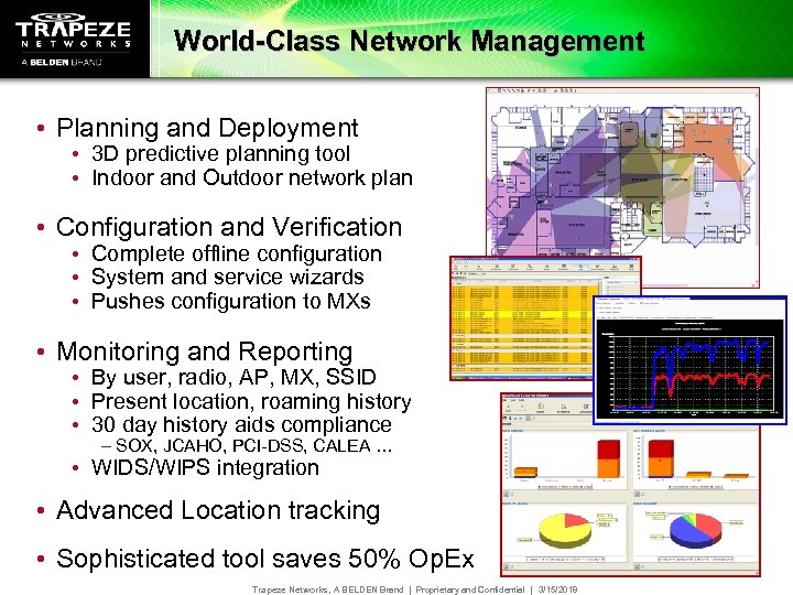 World-Class Network Management • Planning and Deployment • 3 D predictive planning tool •