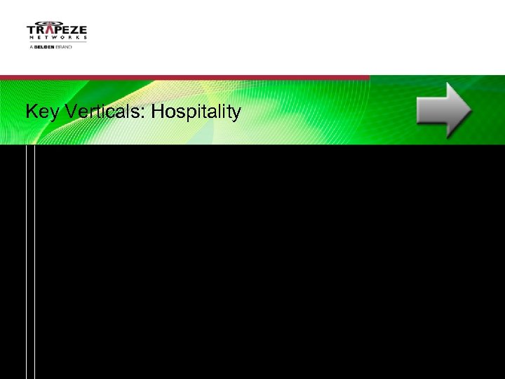 Key Verticals: Hospitality Trapeze Networks, A BELDEN Brand | Proprietary and Confidential | 3/15/2018