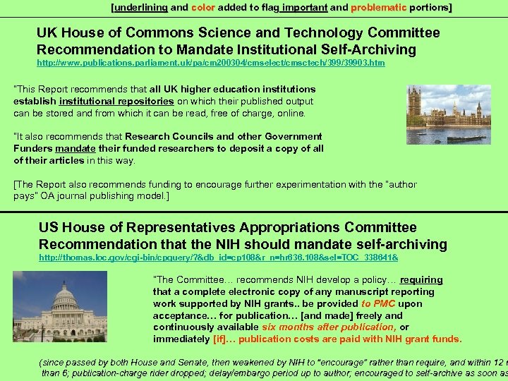 [underlining and color added to flag important and problematic portions] UK House of Commons