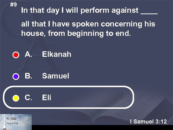 #9 In that day I will perform against ____ all that I have spoken