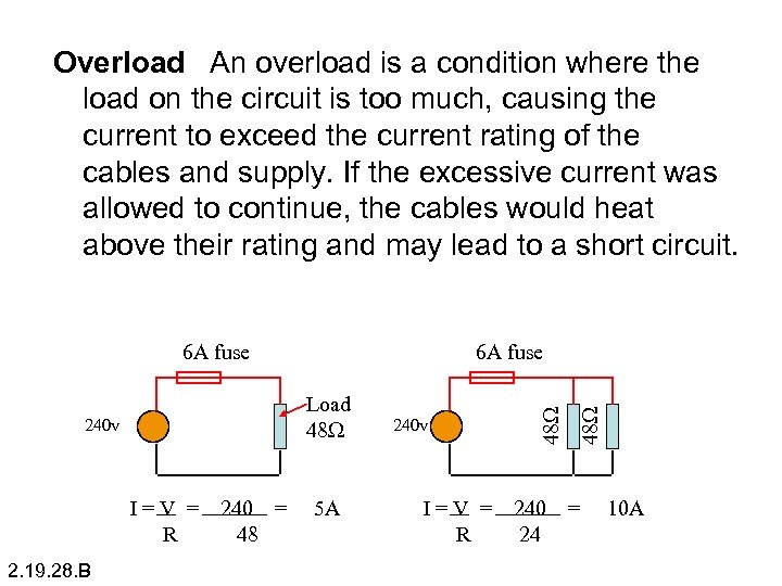 Overload An overload is a condition where the load on the circuit is too