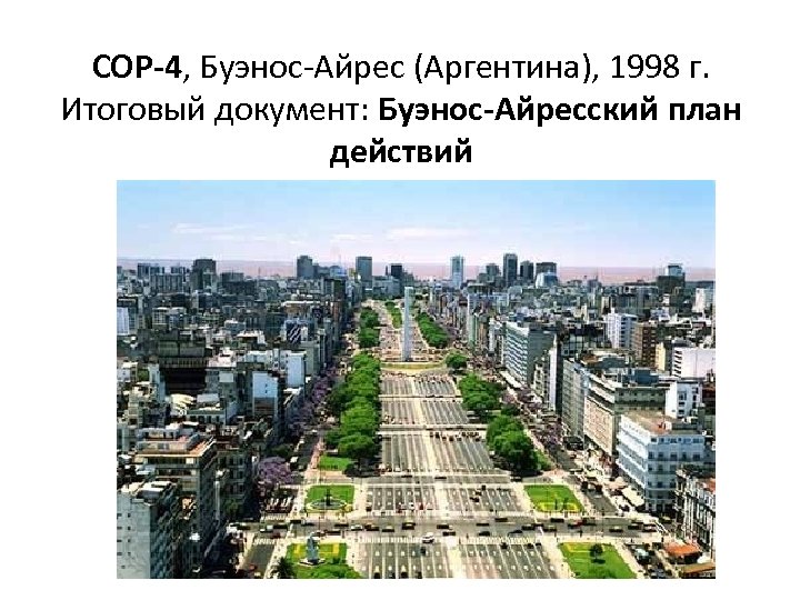 COP-4, Буэнос-Айрес (Аргентина), 1998 г. Итоговый документ: Буэнос-Айресский план действий 