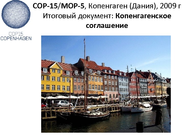 COP-15/MOP-5, Копенгаген (Дания), 2009 г Итоговый документ: Копенгагенское соглашение 