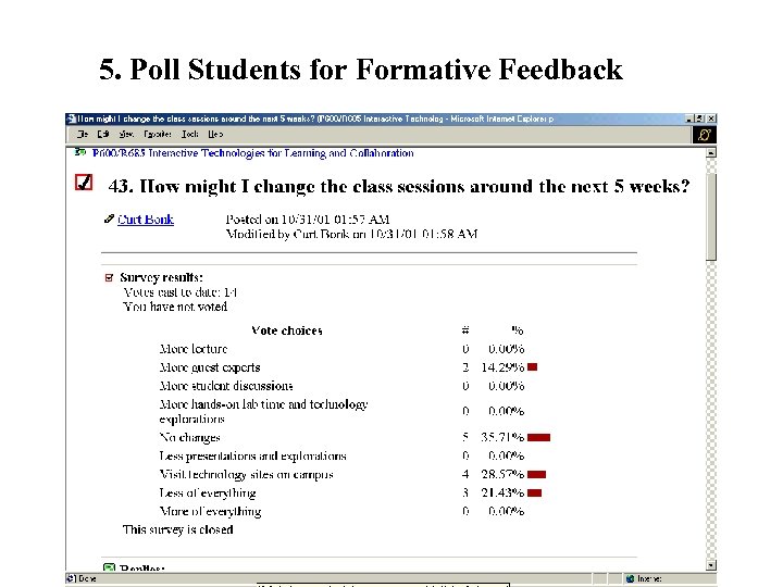 5. Poll Students for Formative Feedback 