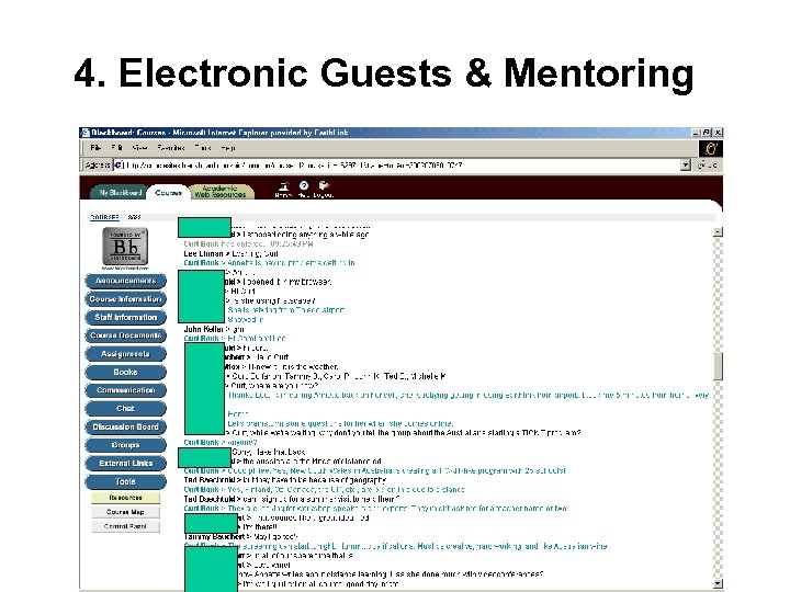 4. Electronic Guests & Mentoring 