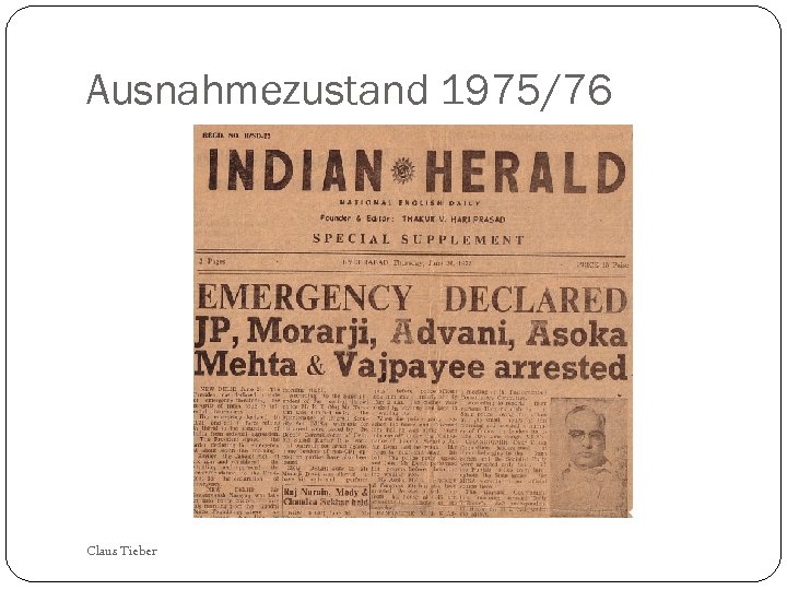 Ausnahmezustand 1975/76 Claus Tieber 