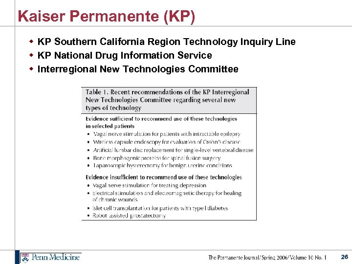 Kaiser Permanente (KP) w KP Southern California Region Technology Inquiry Line w KP National