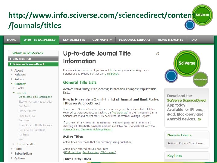 http: //www. info. sciverse. com/sciencedirect/content /journals/titles 