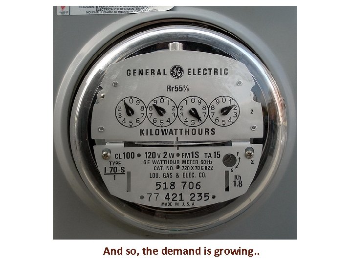 And so, the demand is growing. . 