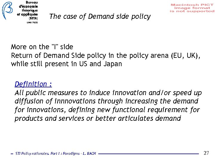 The case of Demand side policy More on the 