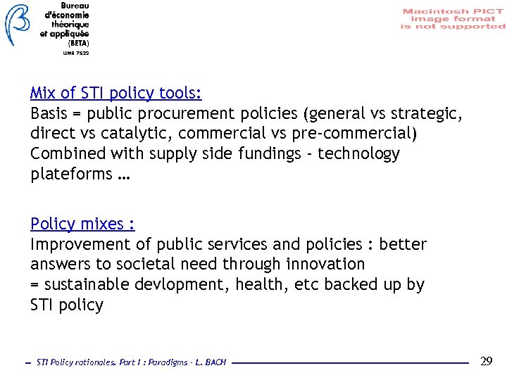 Mix of STI policy tools: Basis = public procurement policies (general vs strategic, direct