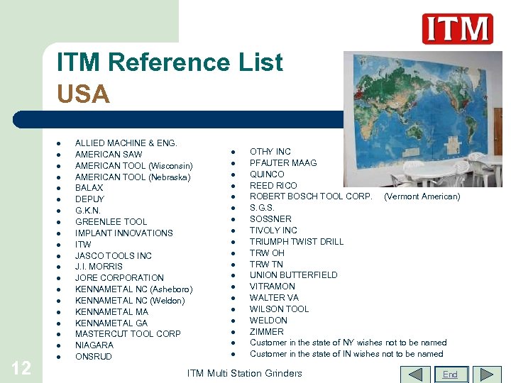 ITM Reference List USA l l l l l 12 l ALLIED MACHINE &