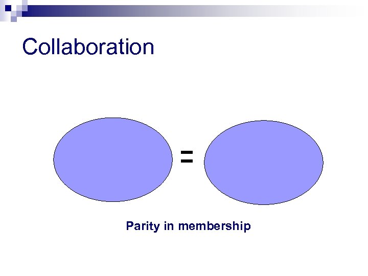 Collaboration Parity in membership 