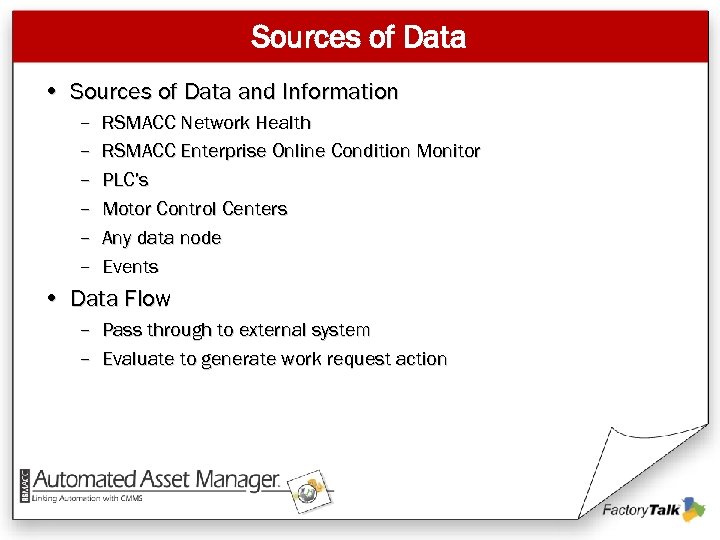 Sources of Data • Sources of Data and Information – – – RSMACC Network