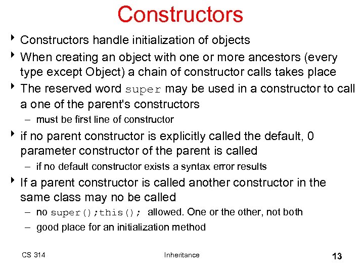Constructors 8 Constructors handle initialization of objects 8 When creating an object with one