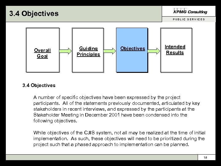 3. 4 Objectives PUBLIC SERVICES Overall Goal Guiding Principles Objectives Intended Results 3. 4