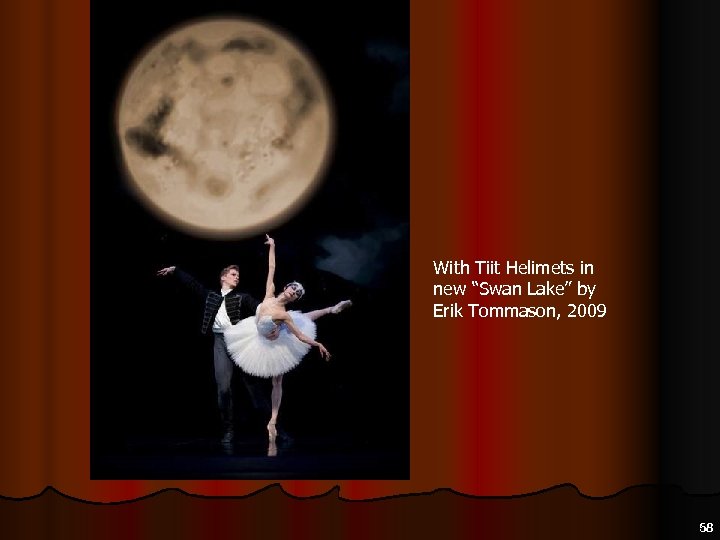 With Tiit Helimets in new “Swan Lake” by Erik Tommason, 2009 58 