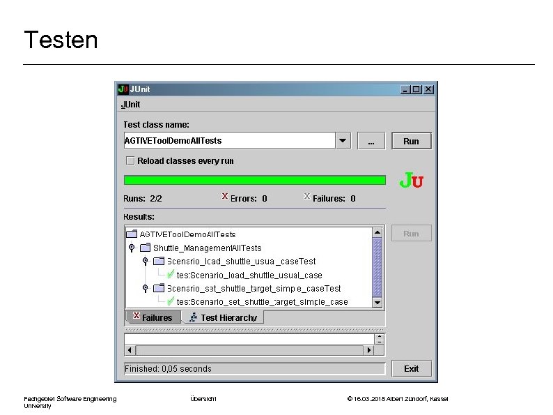 Testen Fachgebiet Software Engineering University Übersicht © 16. 03. 2018 Albert Zündorf, Kassel 