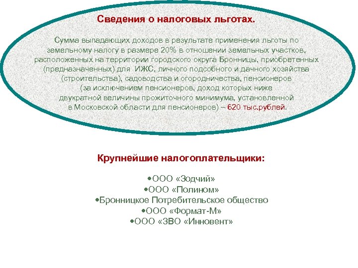 Сведения о налоговых льготах. Сумма выпадающих доходов в результате применения льготы по земельному налогу