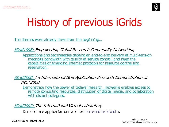 History of previous i. Grids The themes were already there from the beginning… i.