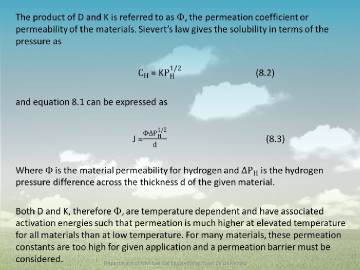  • Department of Mechanical Engineering, Yuan Ze University 17 