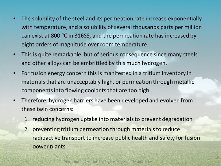  • Department of Mechanical Engineering, Yuan Ze University 19 