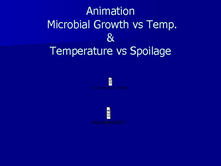 Animation Microbial Growth vs Temp. & Temperature vs Spoilage 