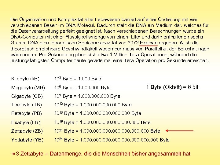 Die Organisation und Komplexität aller Lebewesen basiert auf einer Codierung mit vier verschiedenen Basen
