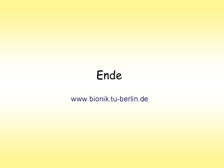 Ende www. bionik. tu-berlin. de 
