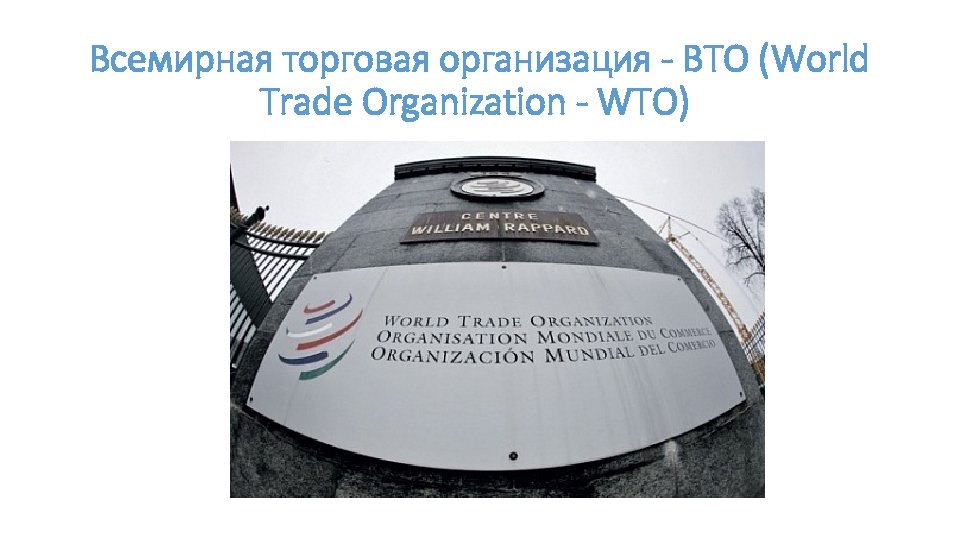 Всемирная торговая организация - ВТО (World Trade Organization - WTO) 