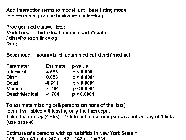 Add interaction terms to model until best fitting model is determined ( or use