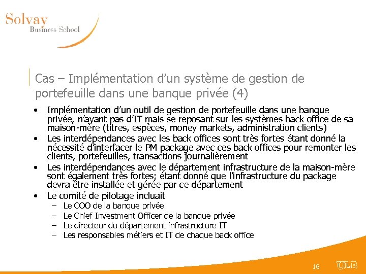 Cas – Implémentation d’un système de gestion de portefeuille dans une banque privée (4)