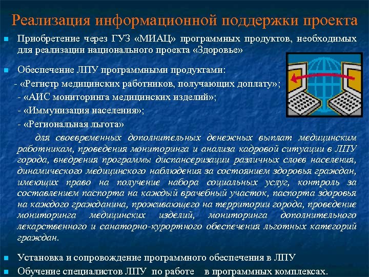 Информационная поддержка проекта примеры