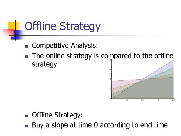 Offline Strategy n n Competitive Analysis: The online strategy is compared to the offline