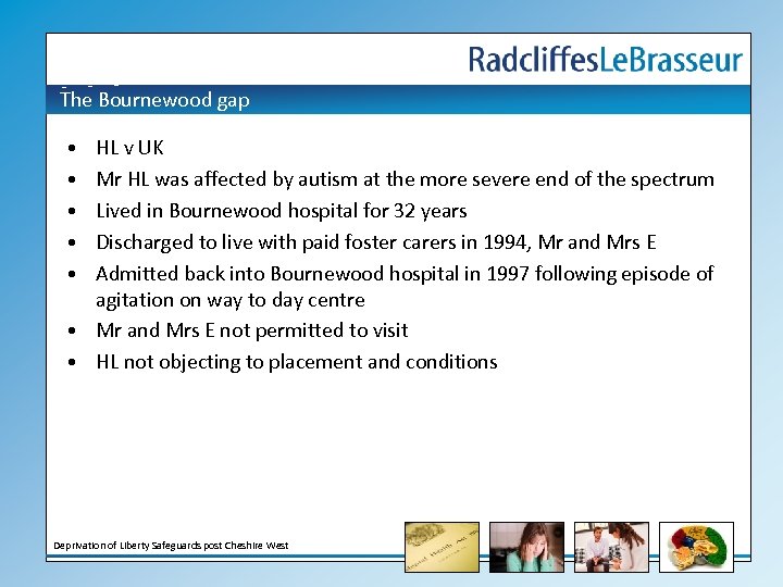 The Bournewood gap • • • HL v UK Mr HL was affected by