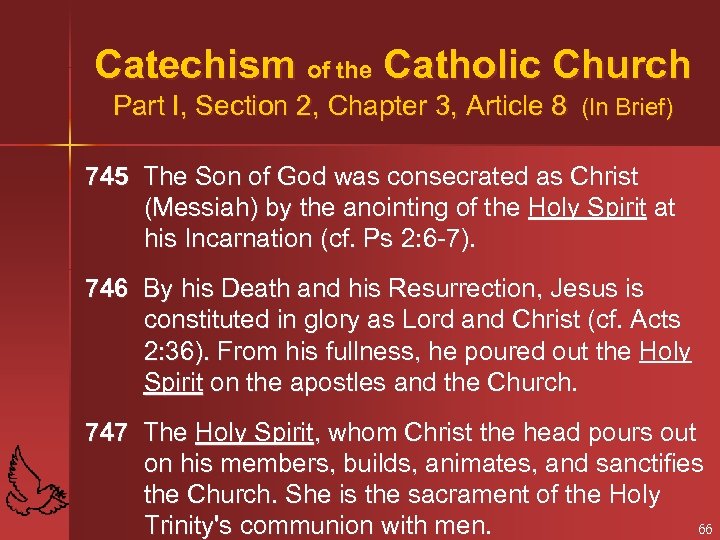 Catechism of the Catholic Church Part I, Section 2, Chapter 3, Article 8 (In