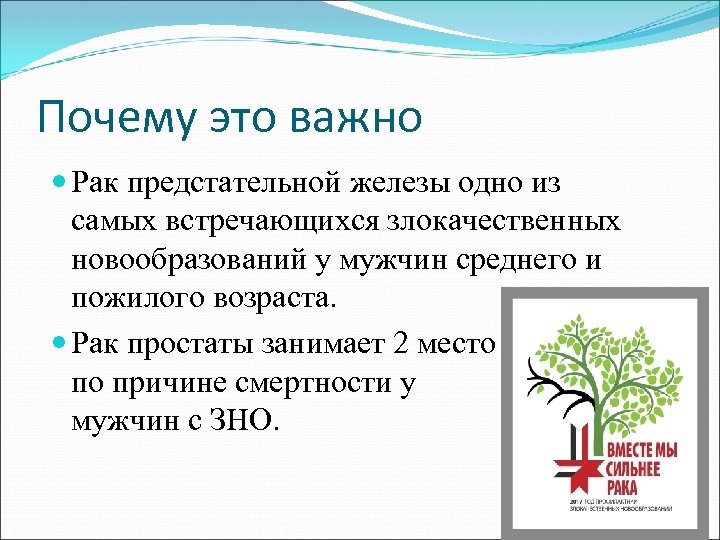 Почему это важно Рак предстательной железы одно из самых встречающихся злокачественных новообразований у мужчин