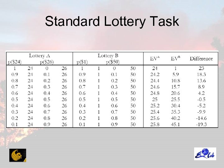 Standard Lottery Task 