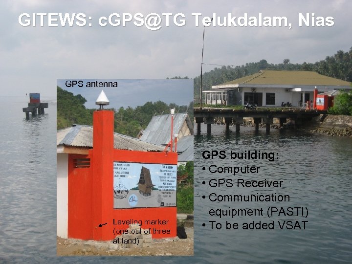 GITEWS: c. GPS@TG Telukdalam, Nias GPS antenna Leveling marker (one out of three at