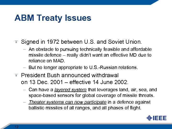 Missile Defence Background And Issues Dr Larry Chasteen