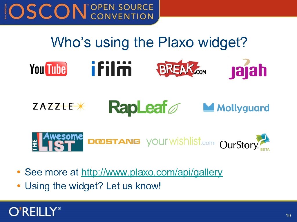 Who’s using the Plaxo widget? • See more at http: //www. plaxo. com/api/gallery •