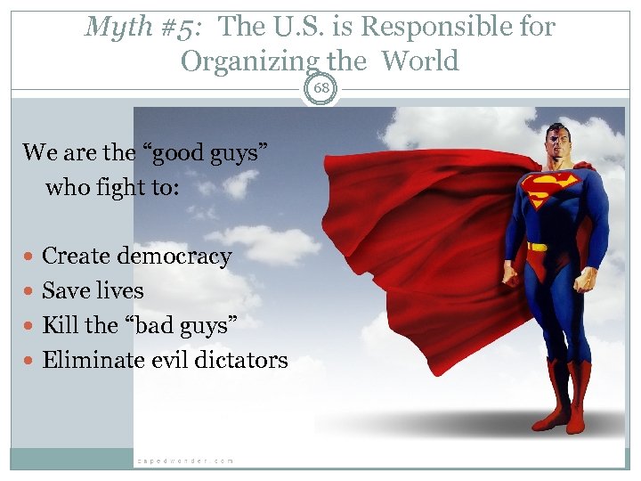 Myth #5: The U. S. is Responsible for Organizing the World 68 We are