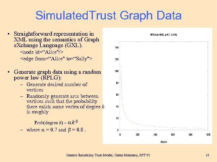 Simulated. Trust Graph Data • Straightforward representation in XML using the semantics of Graph