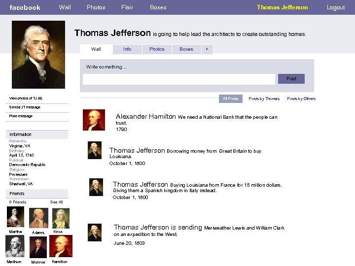 facebook Wall Photos Flair Boxes Thomas Jefferson is going to help lead the architects