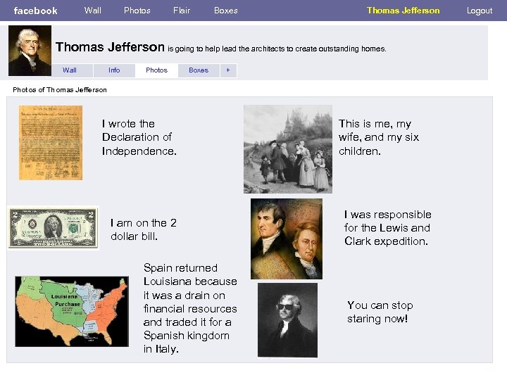facebook Wall Photos Flair Boxes Thomas Jefferson is going to help lead the architects