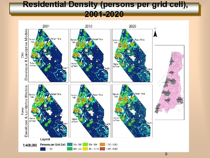 Residential Density (persons per grid cell), 2001 -2020 9 