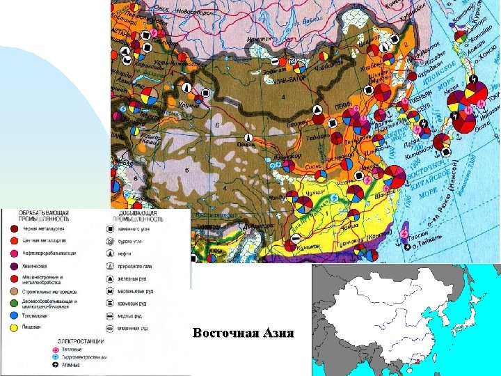 Экономическая карта зарубежной азии