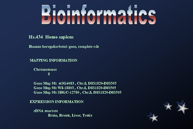 Hs. 434 Homo sapiens Human heregulin-beta 1 gene, complete cds MAPPING INFORMATION Chromosome: 8