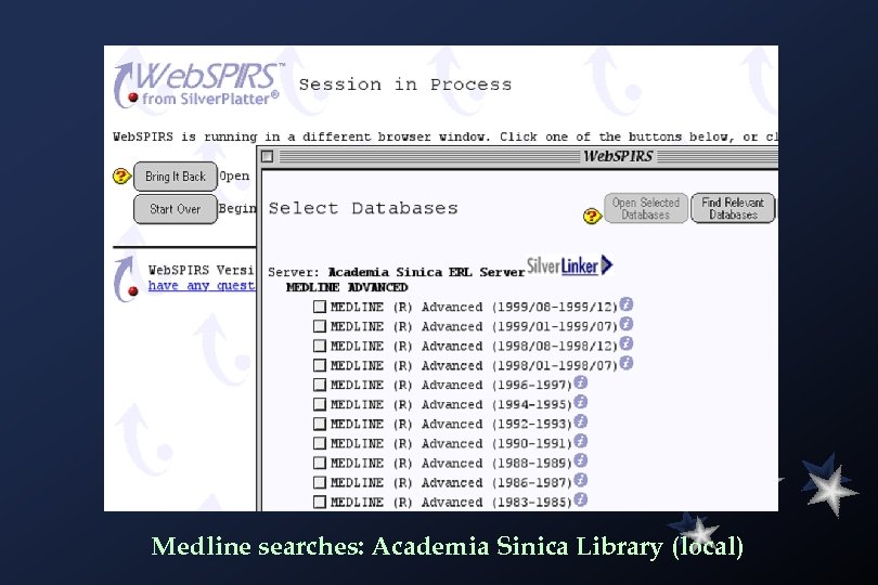 Medline searches: Academia Sinica Library (local) 