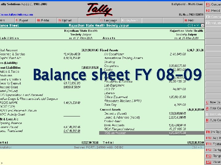 Balance sheet FY 08 -09 